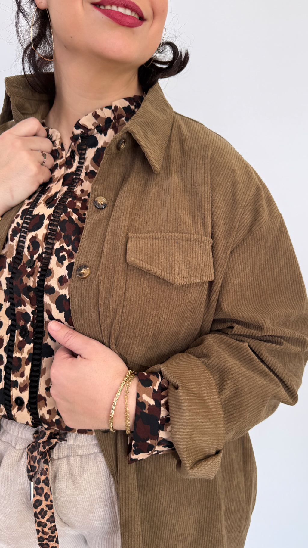 SUR CHEMISE ANITA MARRON VELOURS