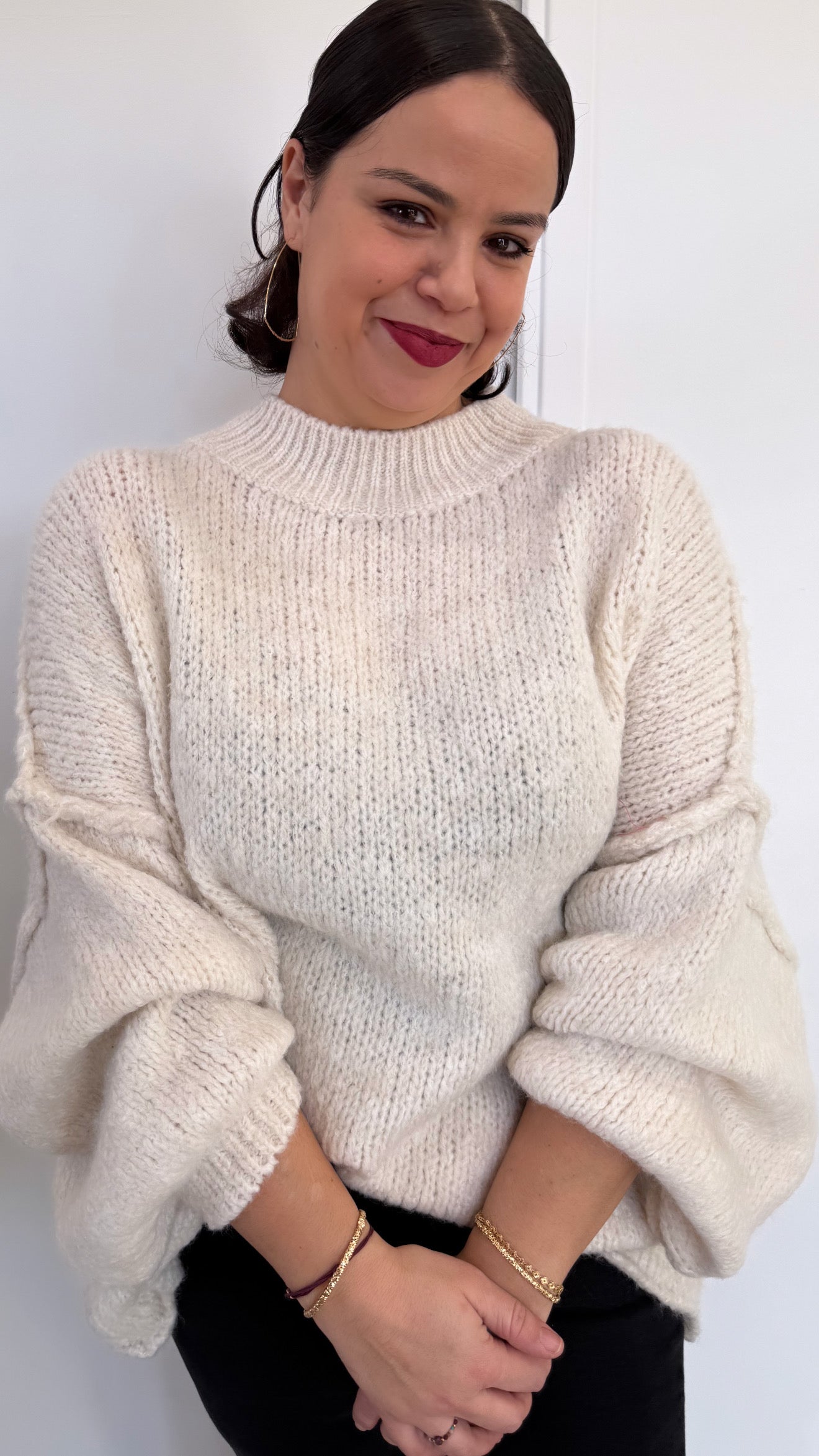 PULL BERRY ÉCRU