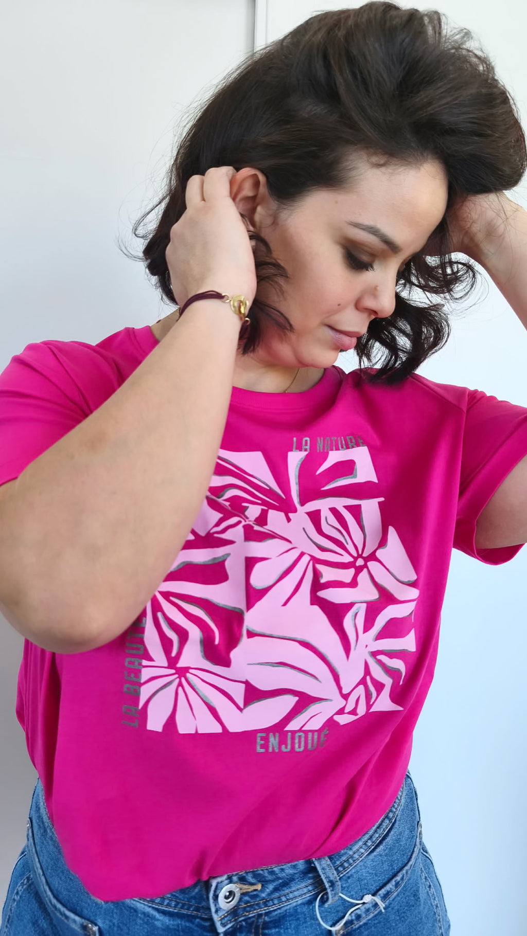 T-SHIRT FLEUR ROSE
