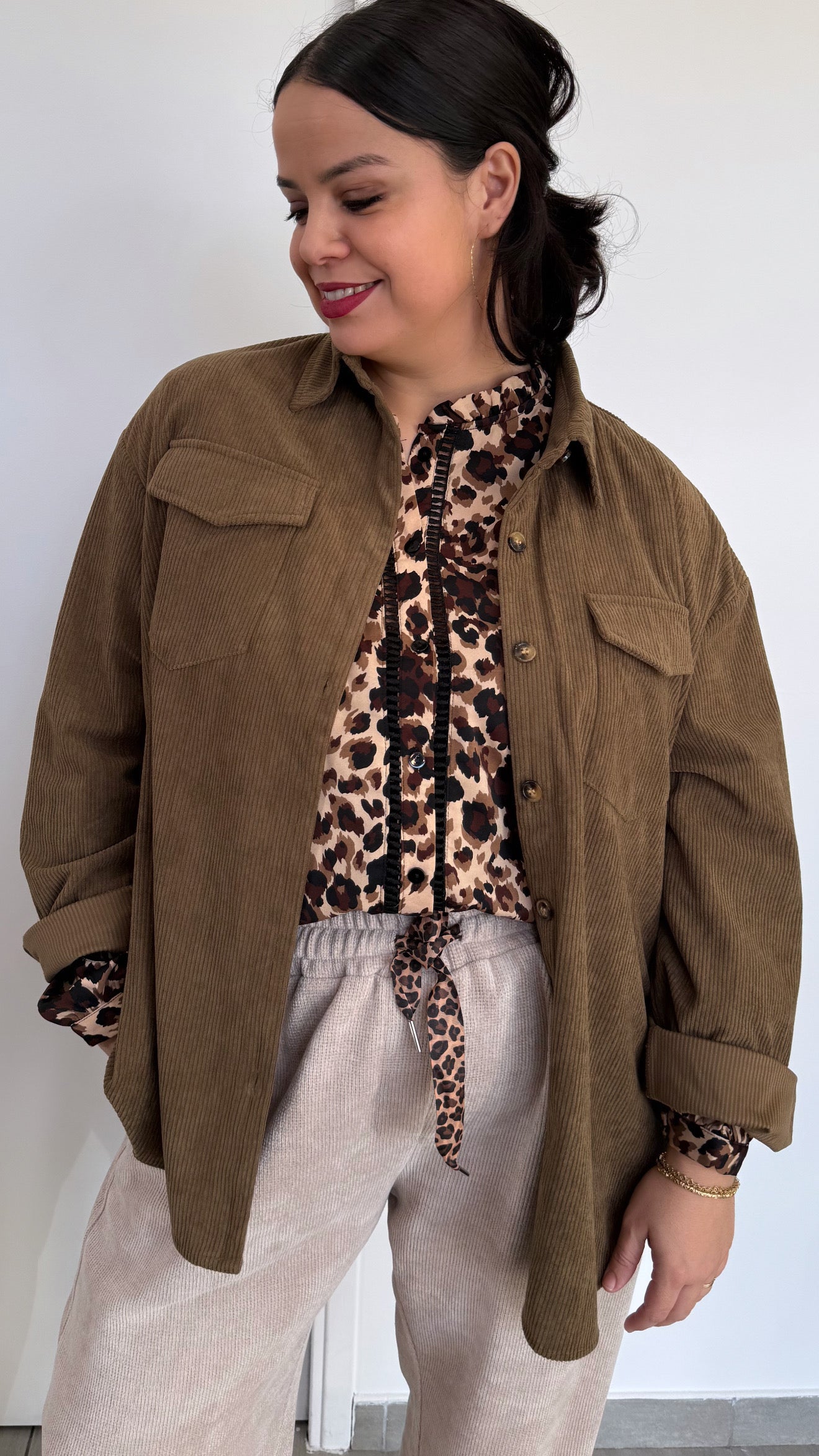 SUR CHEMISE ANITA MARRON VELOURS