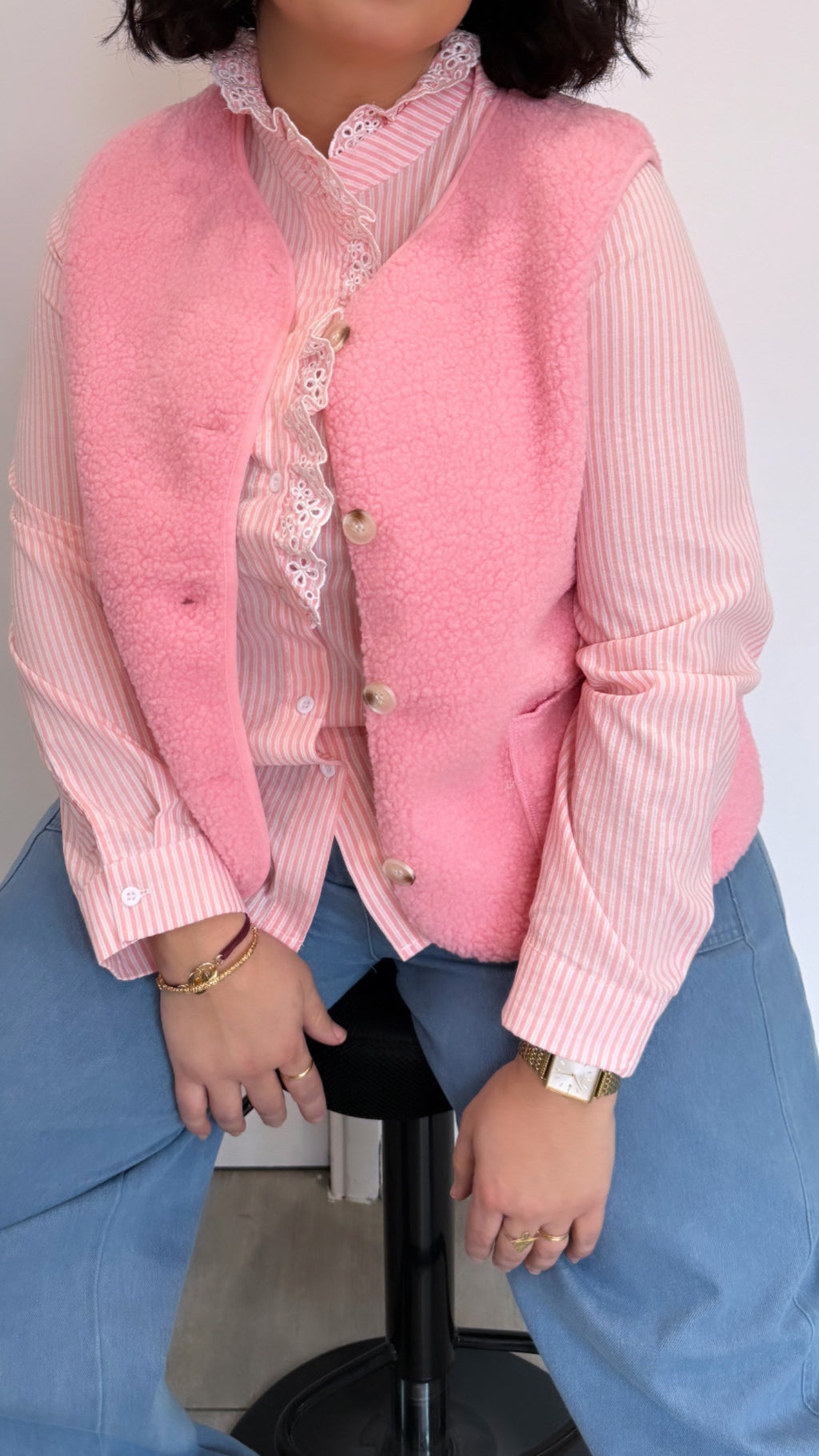 GILET LÉON ROSE