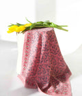 FOULARD COTON ANGORA FLEUR ROSE