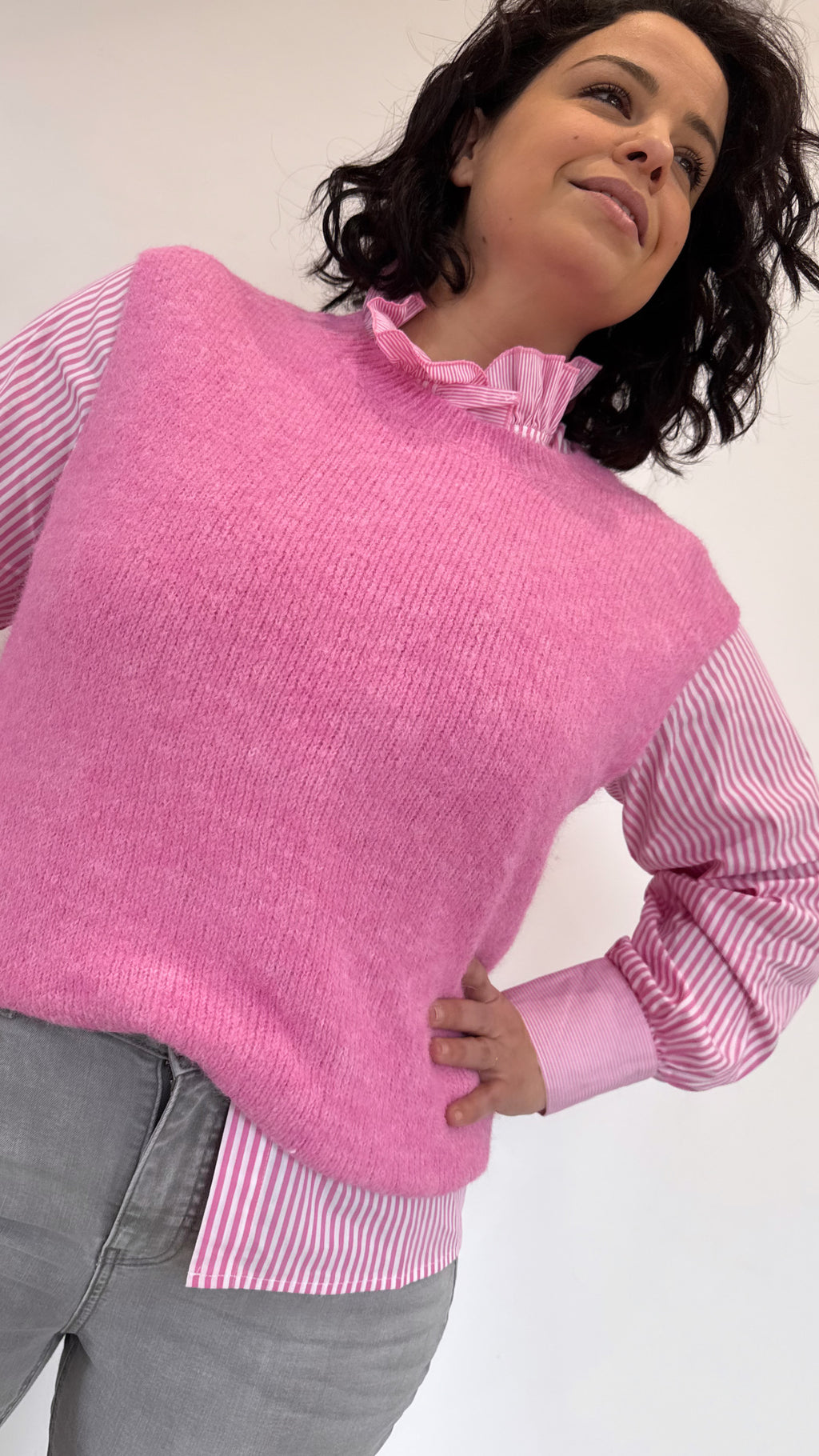 PULL PIVOINE ROSE