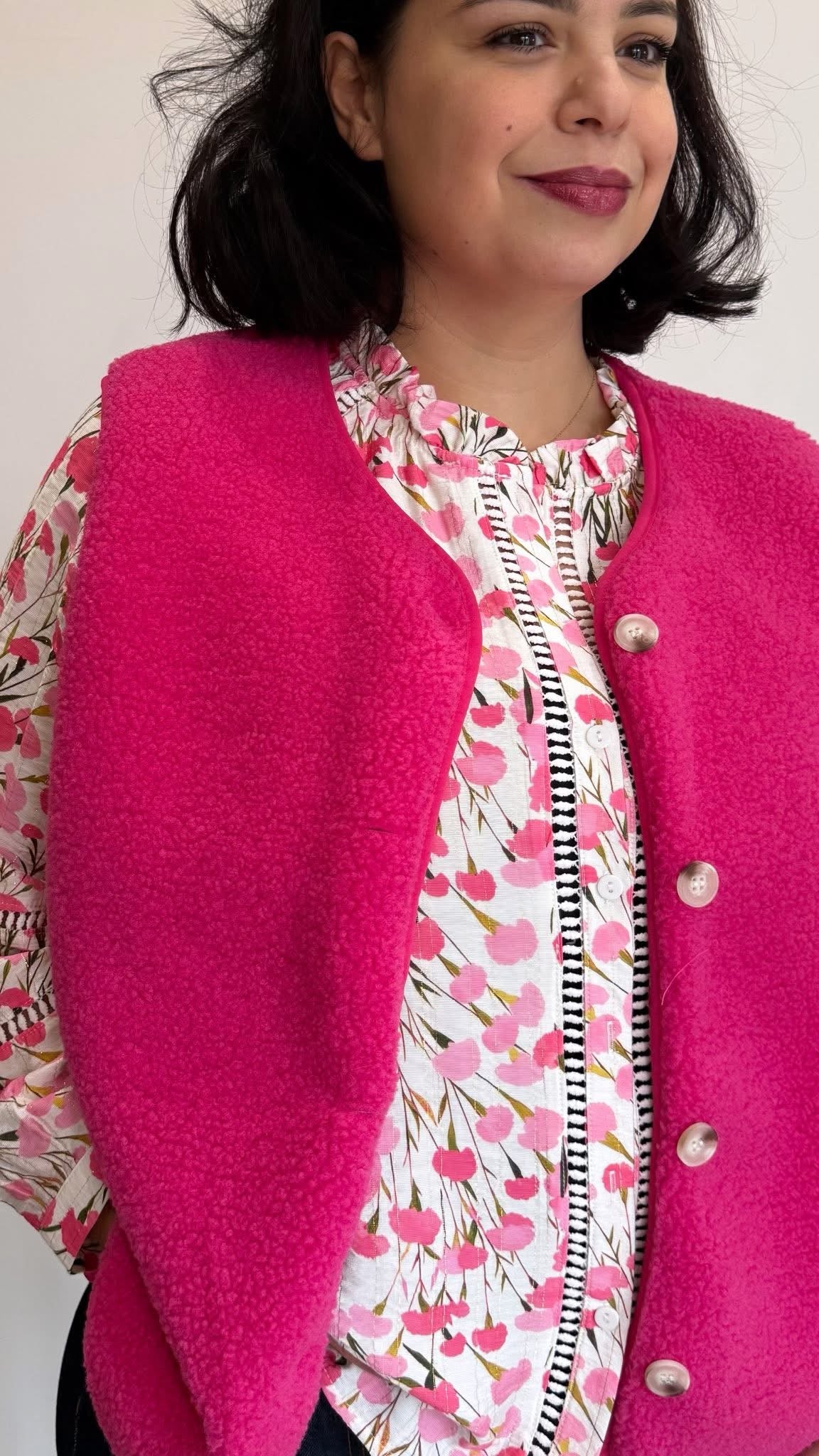 GILET ROSELYNE FUSHIA