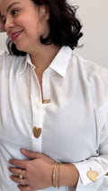 CHEMISE BLANCHE BOUTONS OR