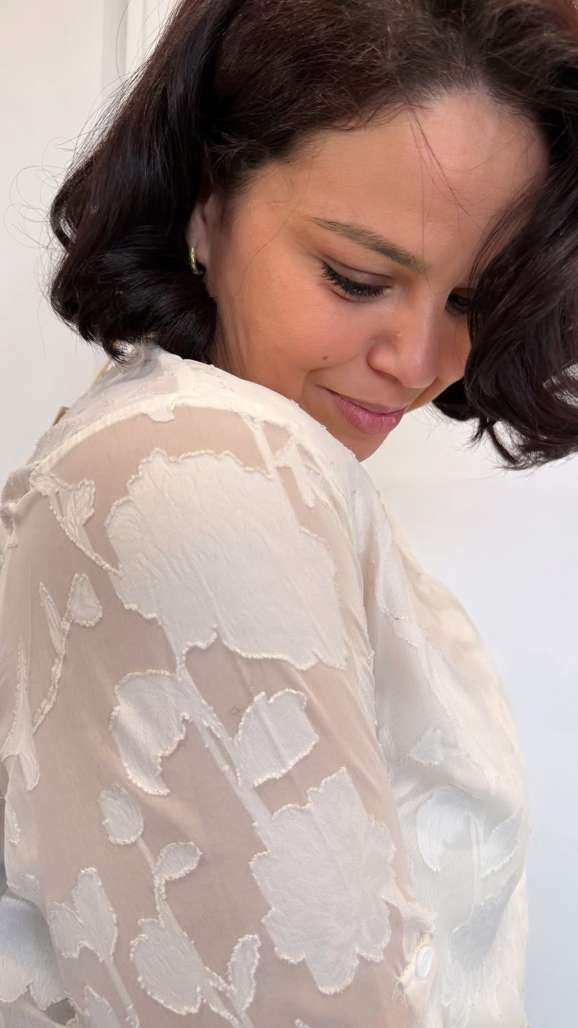CHEMISE BIANCA DENTELLE ÉCRUE