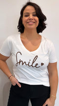 T-SHIRT SMILE BLANC