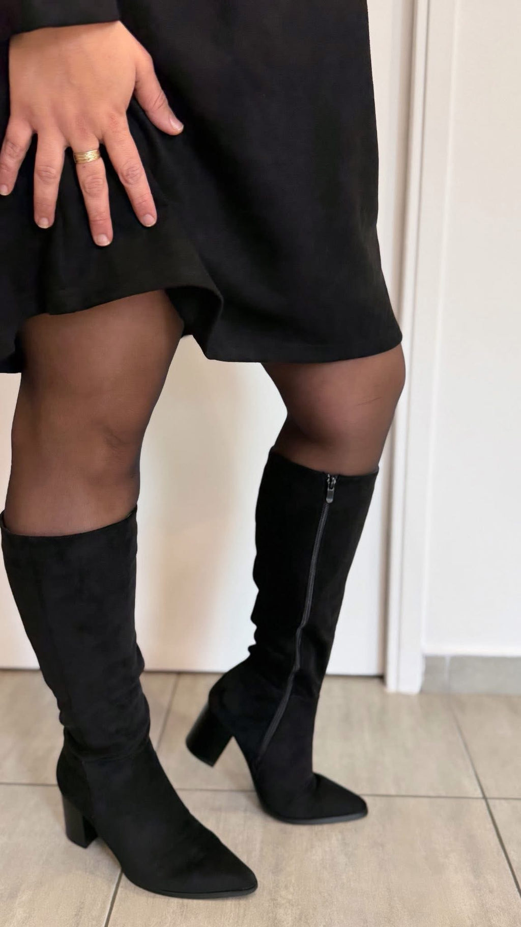 ROBE DONIA VELOURS NOIRE