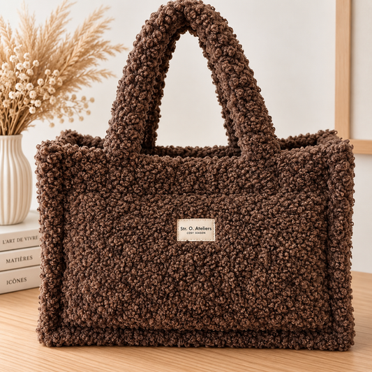 CABAS PELUCHE MARRON