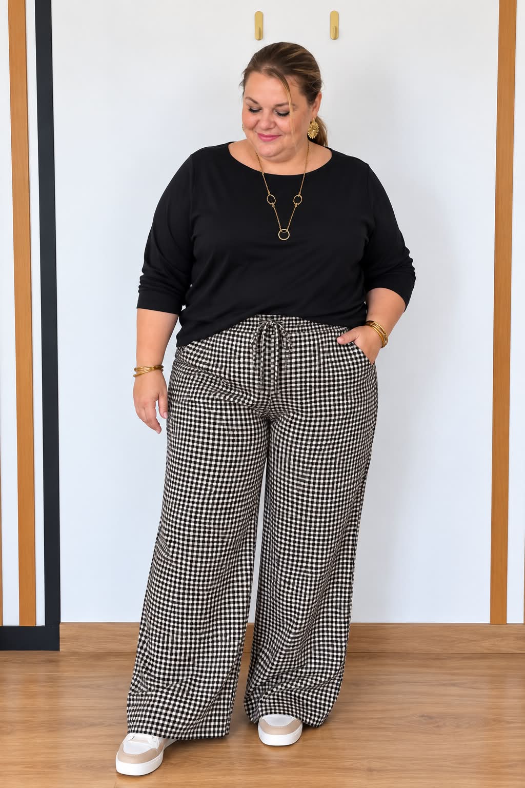 PANTALON GASPARD NOIR/BLANC