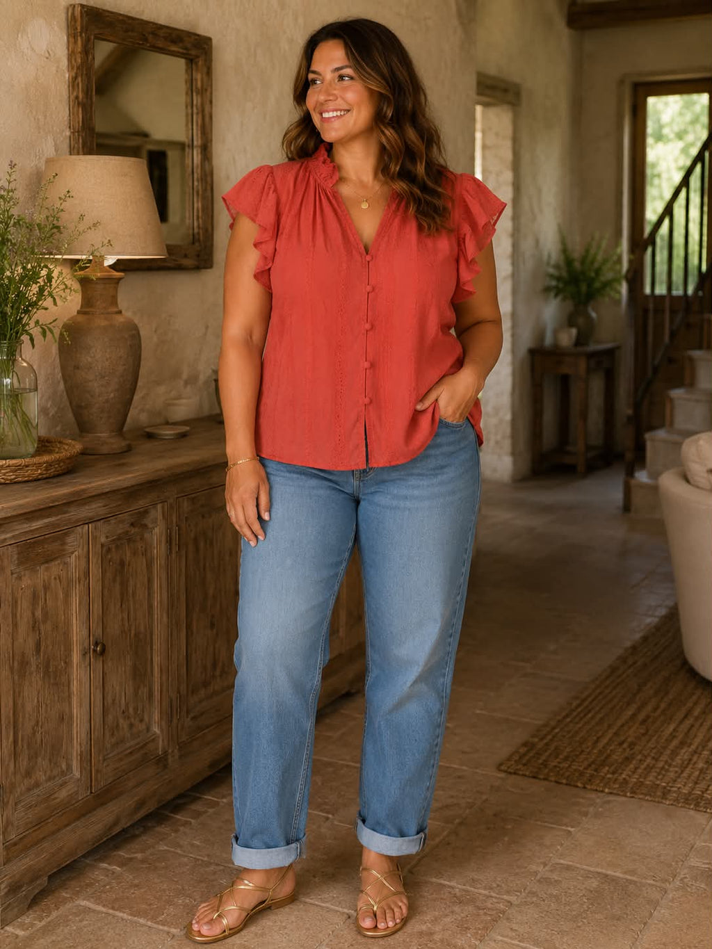 BLOUSE ELIE CORAIL