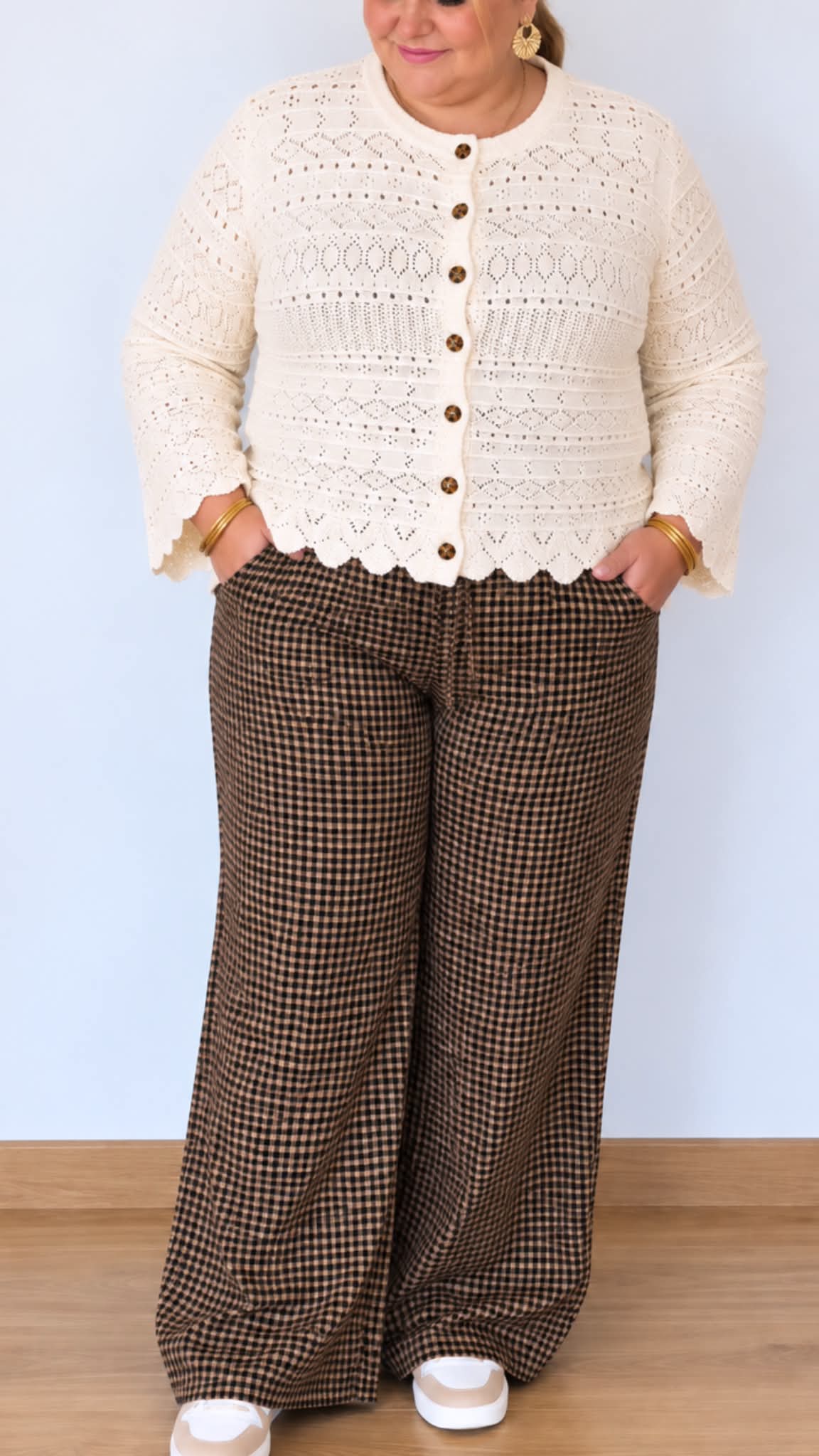 PANTALON GASPARD NOIR/CAMEL