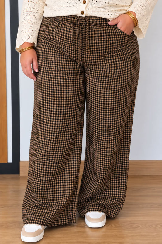 PANTALON GASPARD NOIR/CAMEL